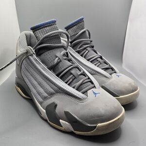 Nike Air Jordan 14 Retro Wolf Grey Sport Blue 487471-004 Size 10 Men’s Pre-Owned